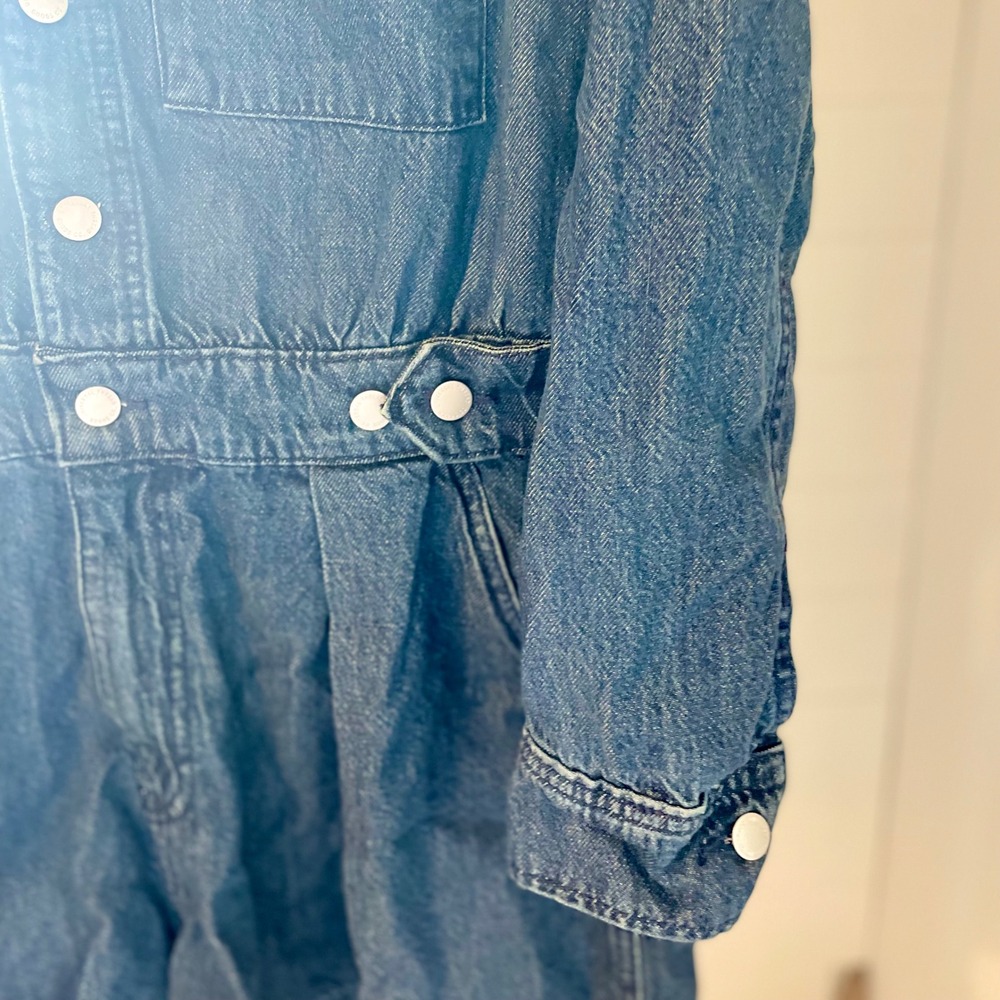 Universal Thread Denim Utility Romper Jumpsuit Blue Button Front Short Size 12 - Picture 3 of 7